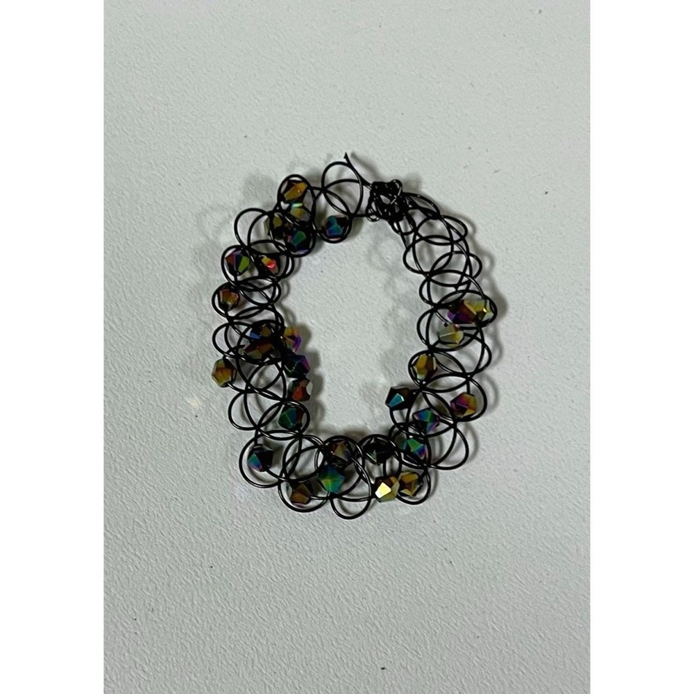 Black Beaded Tattoo Y2K Goth Anklet Ankle Bracelet Jewelry 🩷🖤 #anklet #jewelry